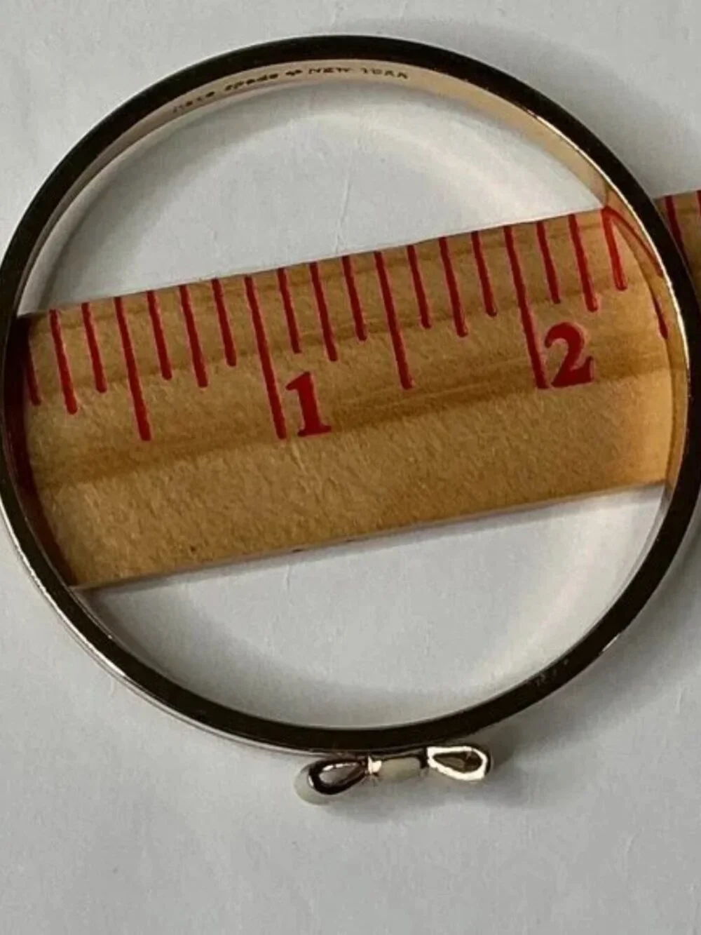 Kate Spade New York TAKE A BOW Gold & Cream/Idiom Gold-Tone Bangle Bracelet - Picture 8 of 9